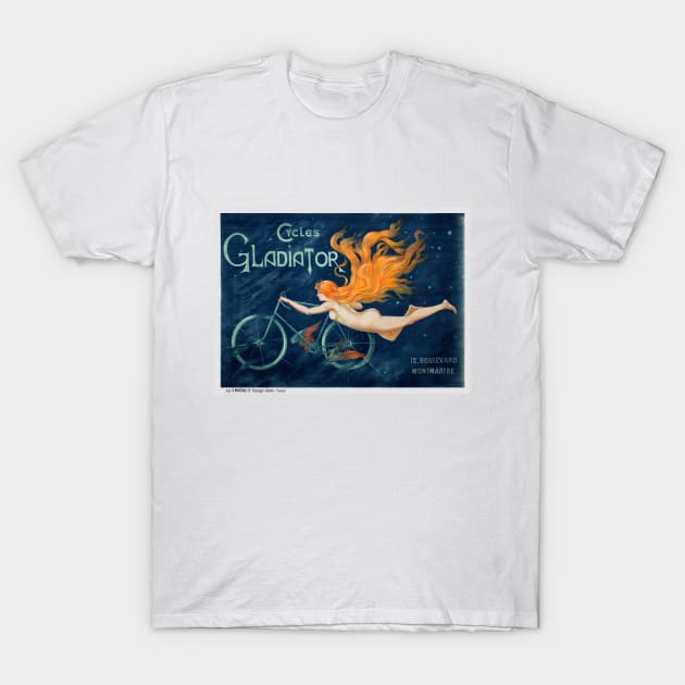 Cycles Gladiator France Vintage Advertising Poster Restored T-Shirt by vintagetreasure